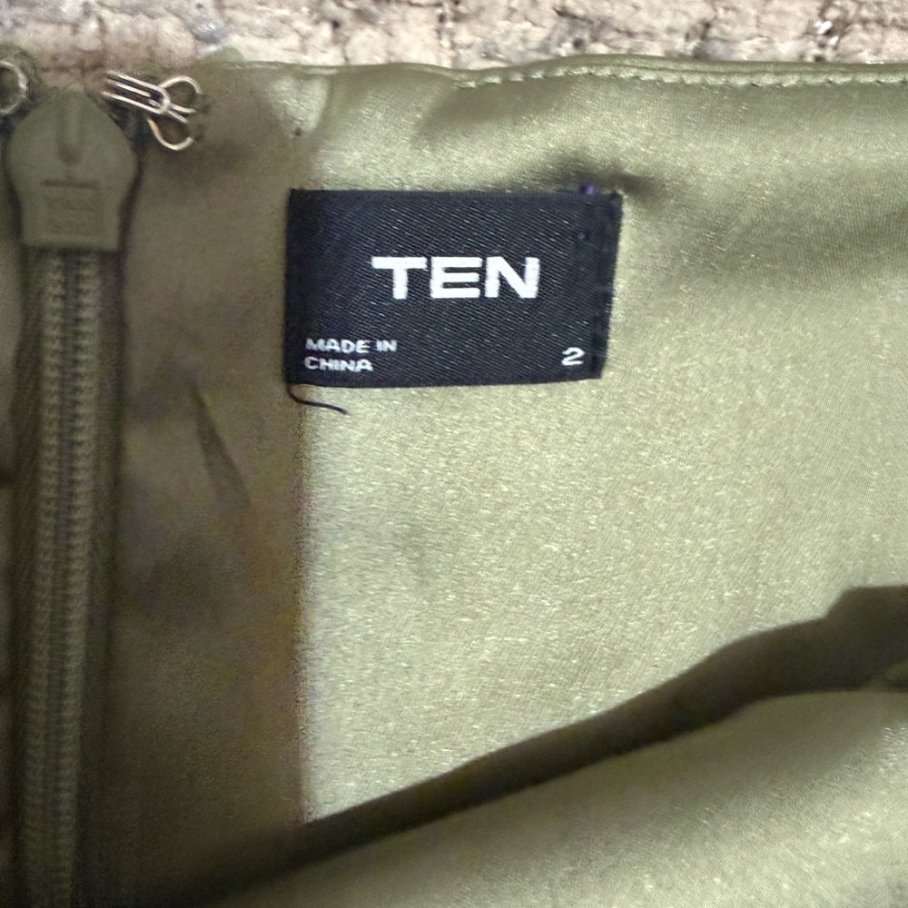 Aritzia Olive Green Square-Neck Mini Dress - Picture 9 of 9
